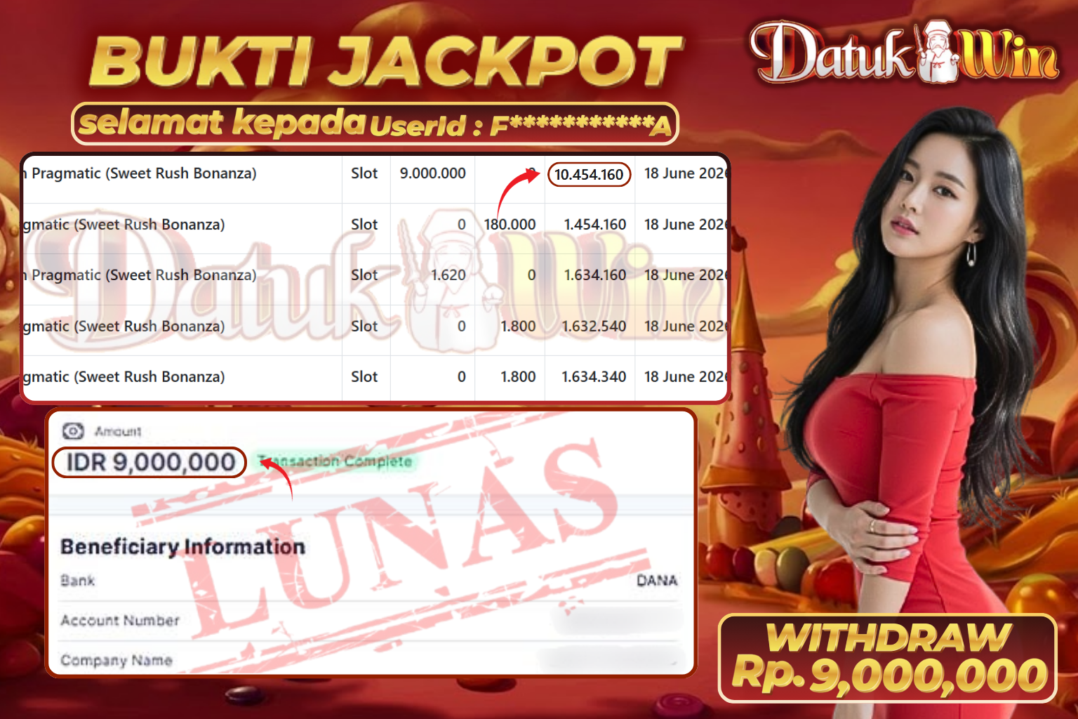 Bukti Pembayaran Jackpot 18 June 2026 – DATUKWIN